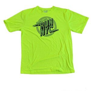 Under Armour RUN NYC T-Shirt Heatgear Fitted XL Short Sleeve Running Yellow NWOT